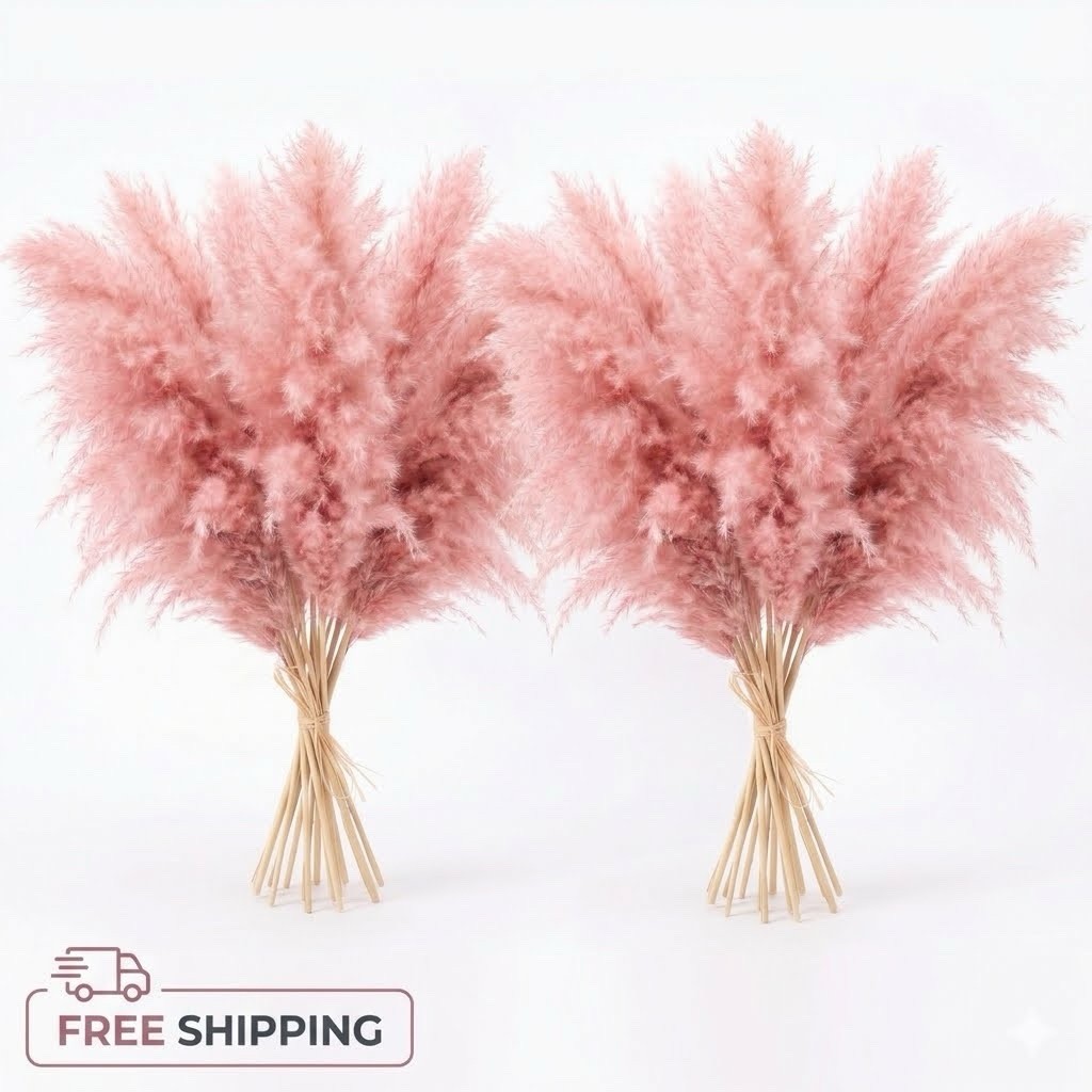 15 stems Pink Pampas Grass 20 -21 Decor Dried (PACK OF 2)