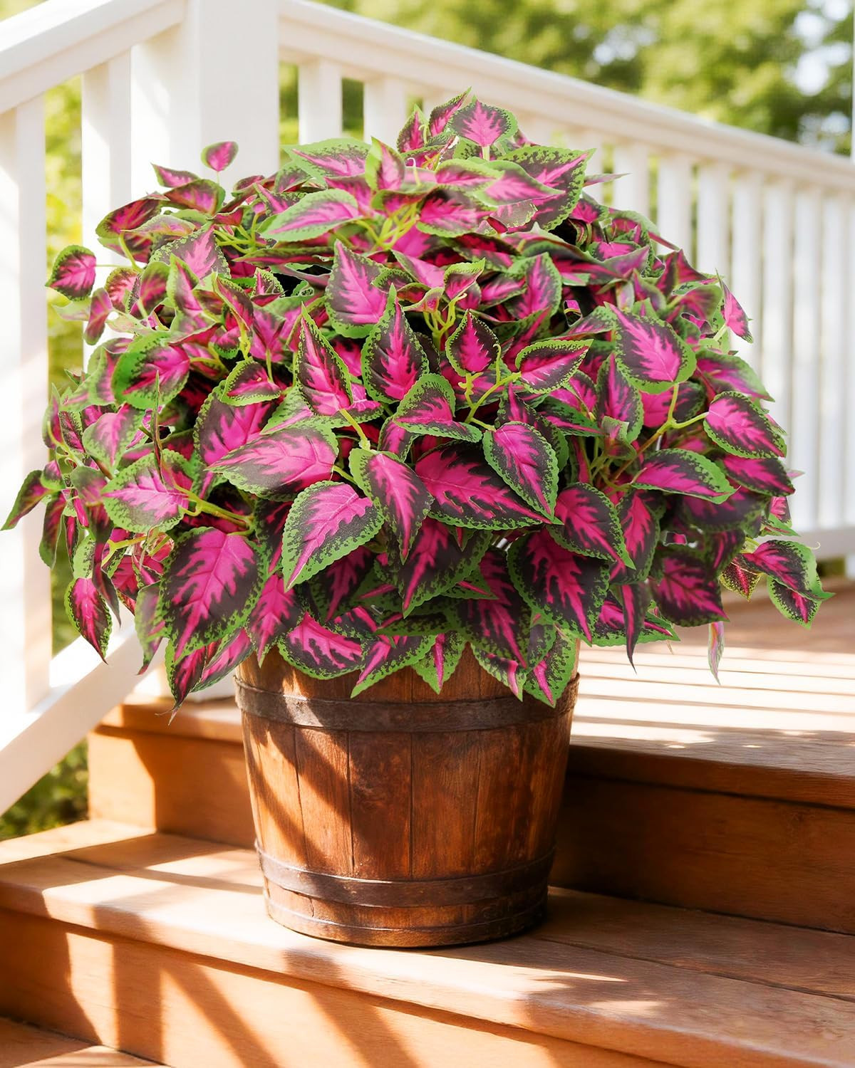 6 Pc Artificial Plants Outdoor, UV Resistant Artificial Outdoor Plants, Faux Col