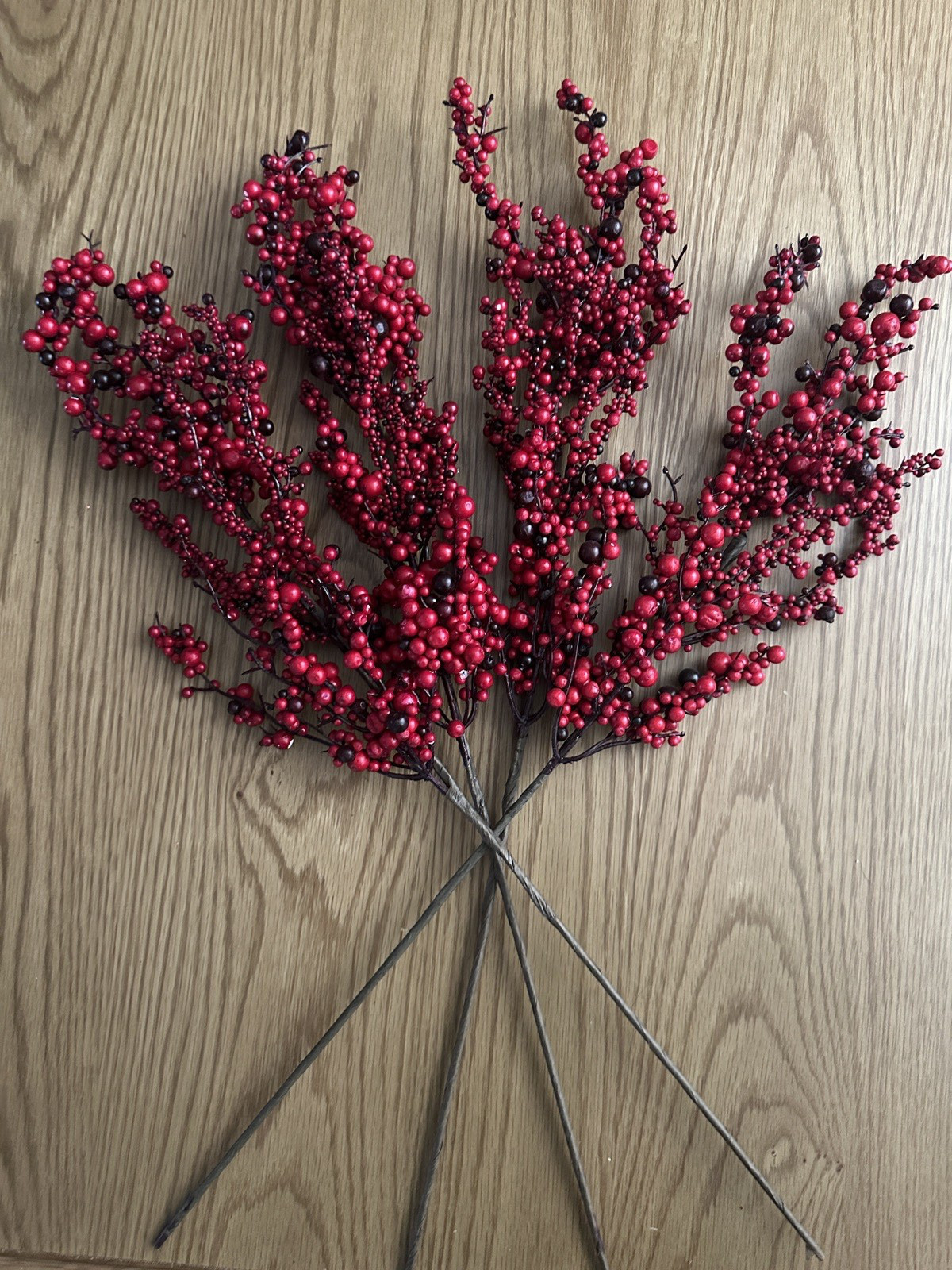 4pc Christmas Red Mixed Berry Branch 25” Long (READY TO SHIP)