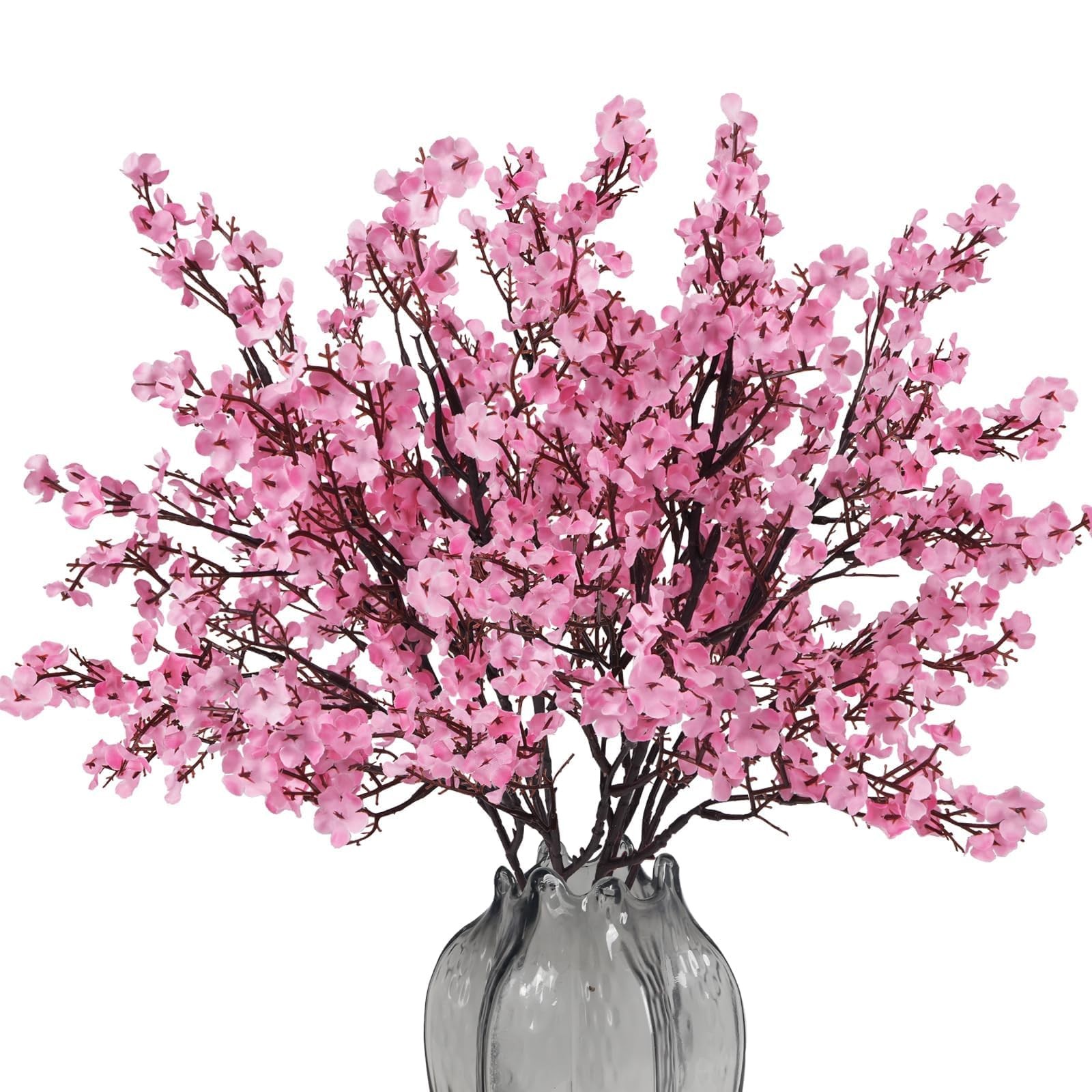 6 PCS Pink Babys Breath Artificial Flowers Real Touch Fake Gypsophila Bouquet