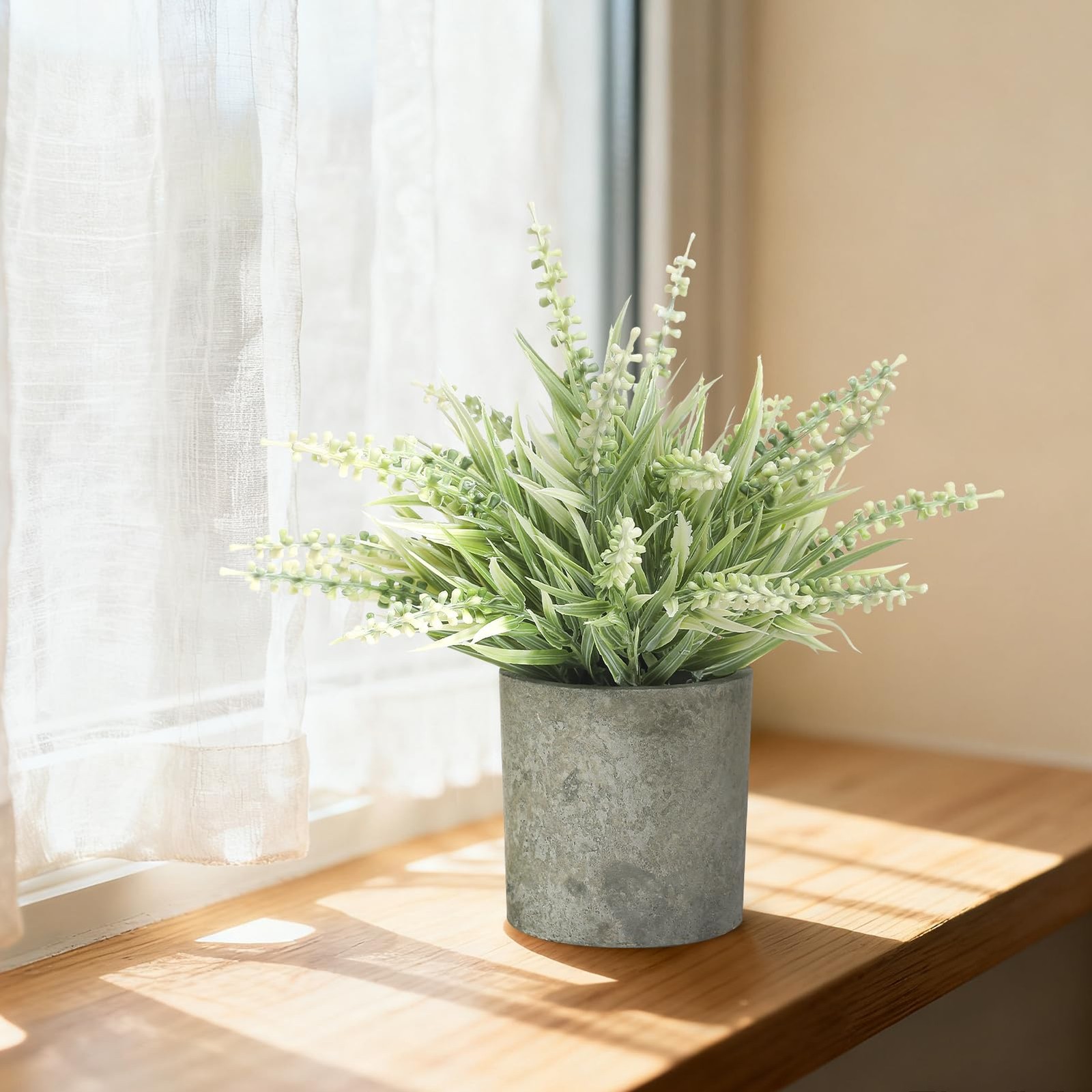 2 Pack Small Artificial Lavender Plant in Pots – Faux Lavender Flowers Decor …