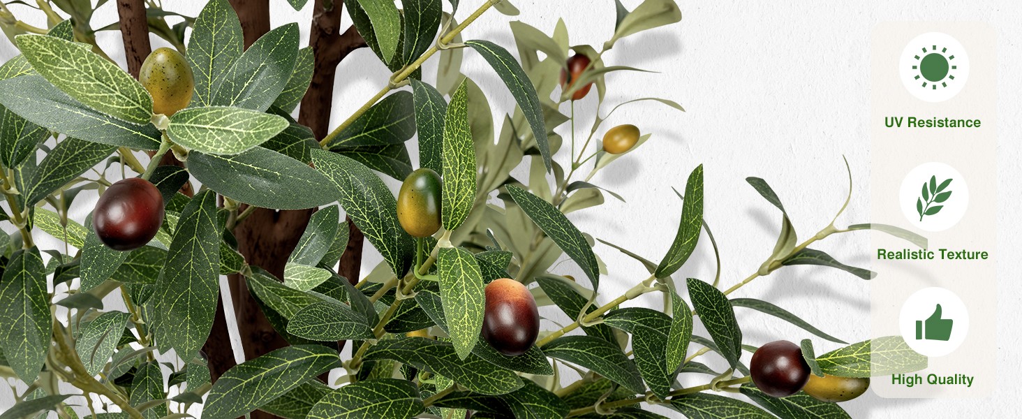 6FT Artificial Olive Tree – Indoor Tall Faux Olive Trees with Planter&Basket,