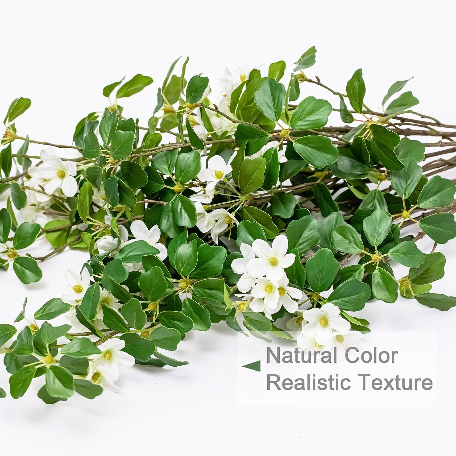 43.3″ Artificial Greenery Stems – 3 PCS Faux Silk Branches for Home Decor