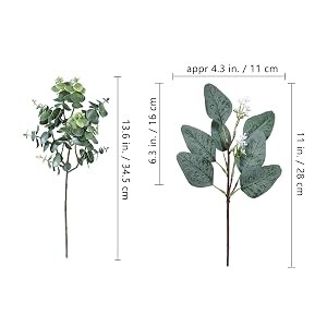 Mixed Eucalyptus Leaves Stems Bulk Artificial Eucalyptus Leaves Sprays Faux Oval
