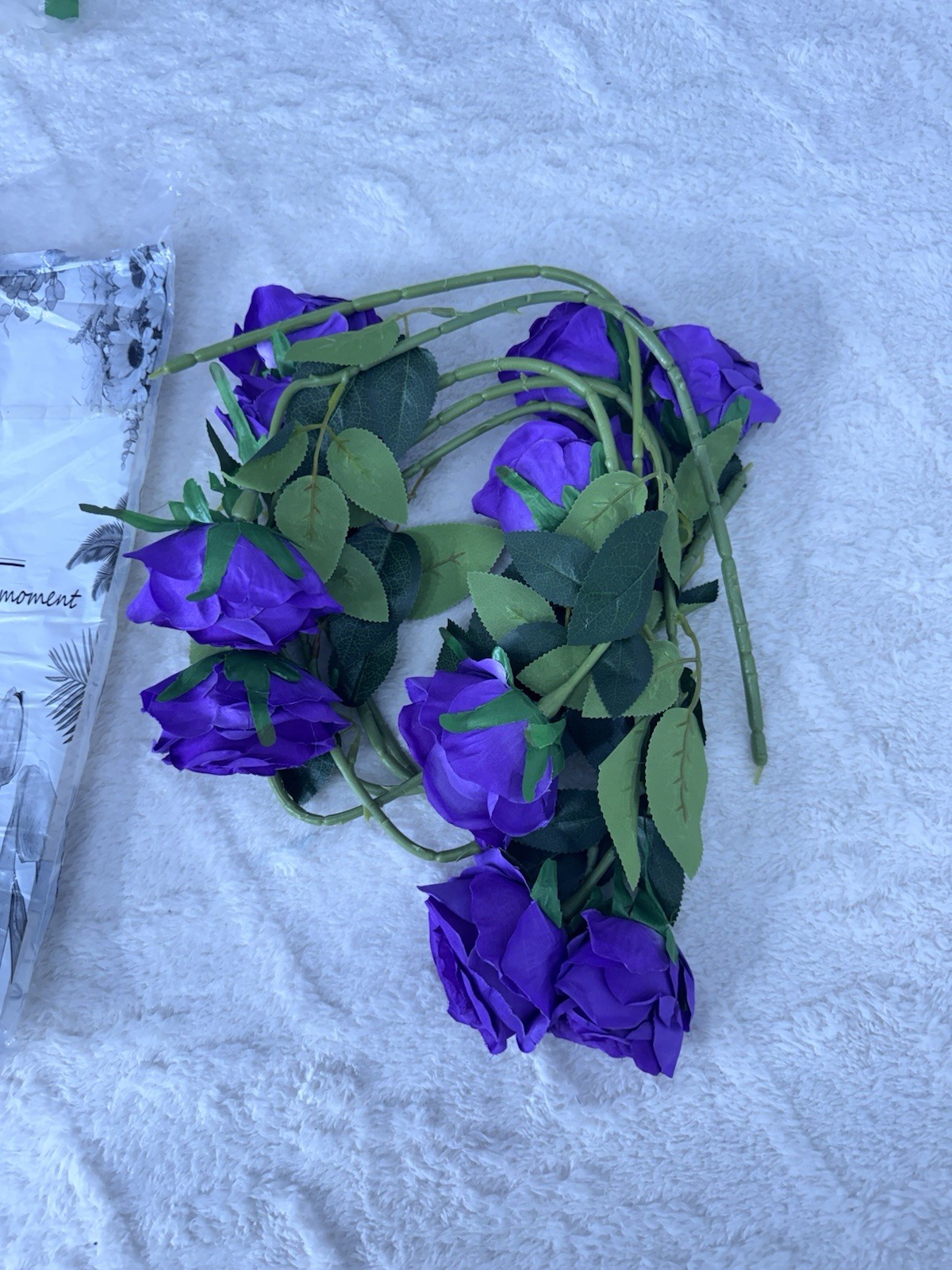 Pkg of 10 Pcs Artificial Flowers, Purple, Decoration, Approx 20″, NEW Roses