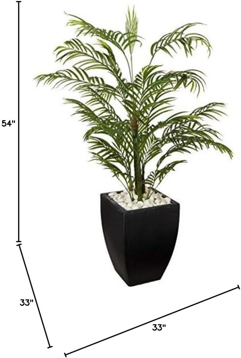 4.5Ft Areca Palm Tree in Black Planter – UV Resistant for Indoor/Outdoor Use
