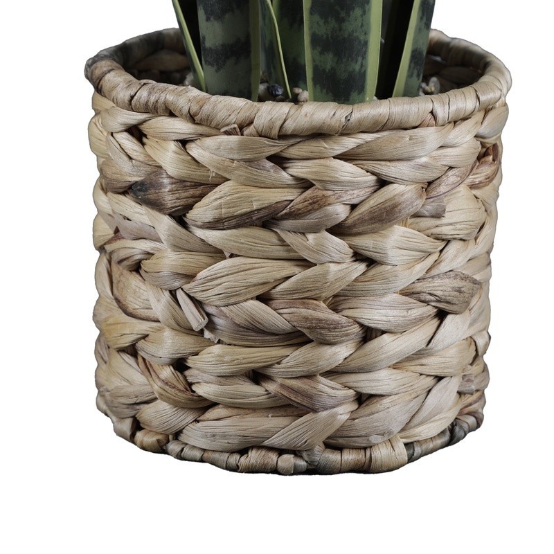 24.3 Inch Artificial Snake Plant in Rattan Basket Decor Indoor Office Home New