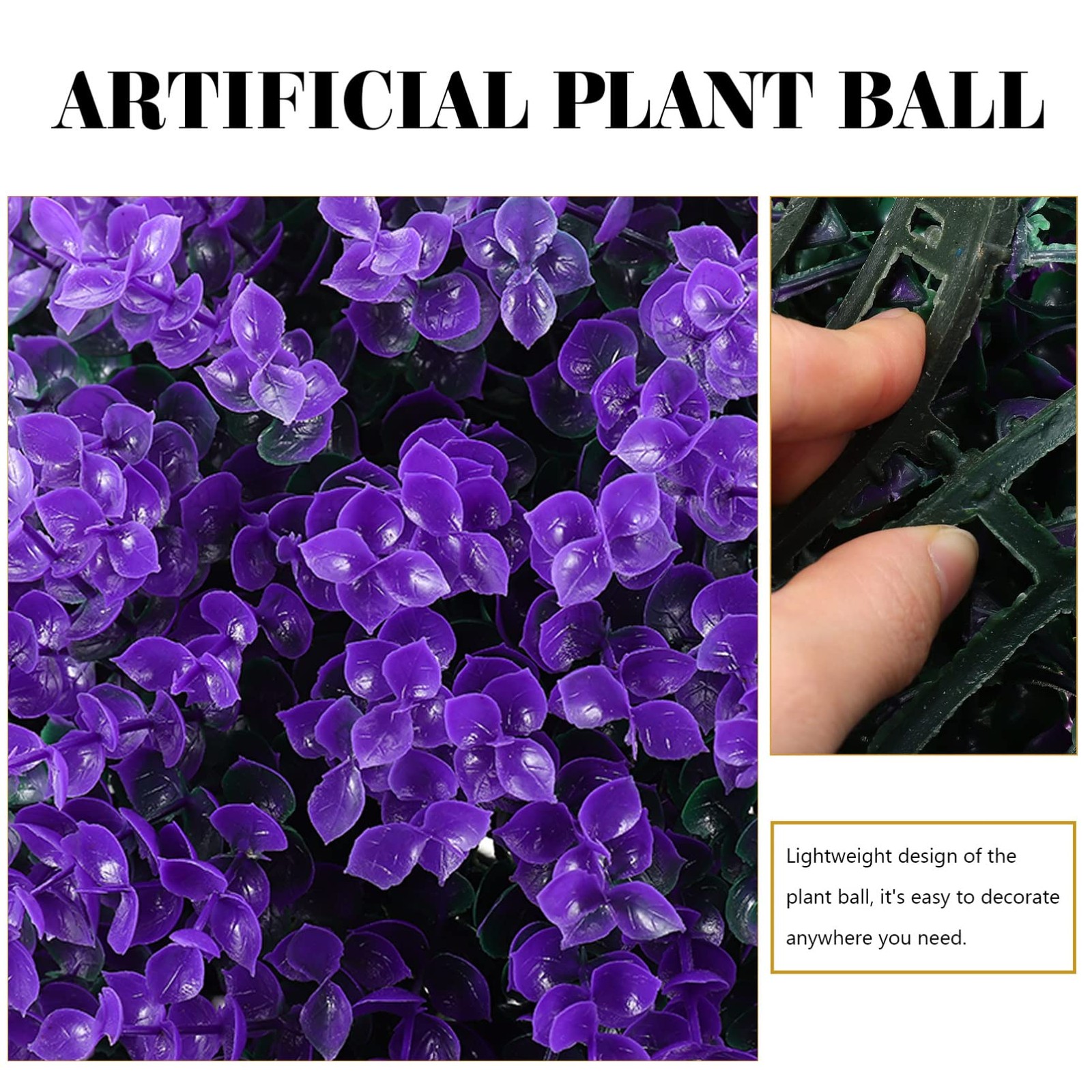Artificial Topiary Ball, 13.77” Faux Purple Eucalyptus Plant Sphere, Uv Resi…