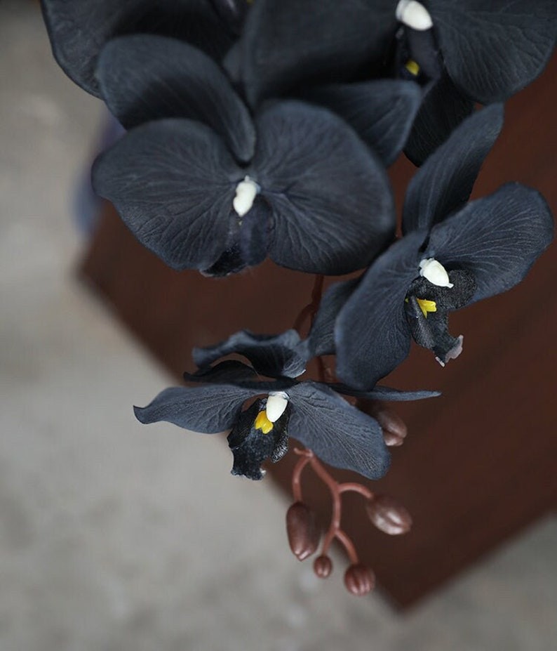Black artificial Orchid butterfly flower wedding party home decoration