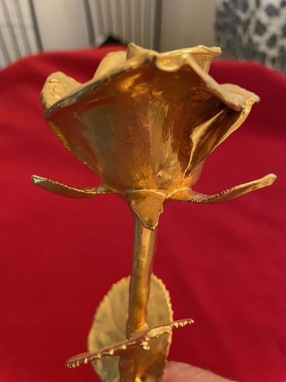 24k Gold Dipped Real Rose Preserved Forever Flower Solid Gold Color