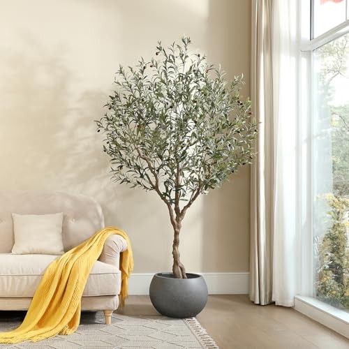 Olive Trees Artificial Indoor, 7Ft Artificial Olive Plants, Tall Faux 7ft V1.0
