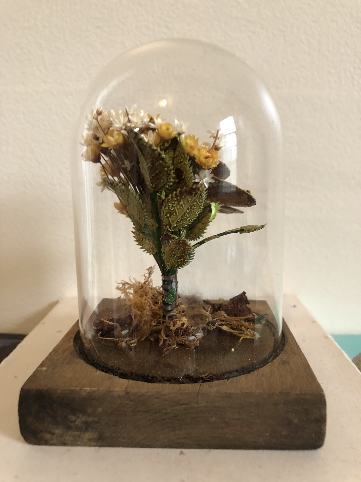 Vintage Glass Incased Flower Arrangement by Leonard Creations