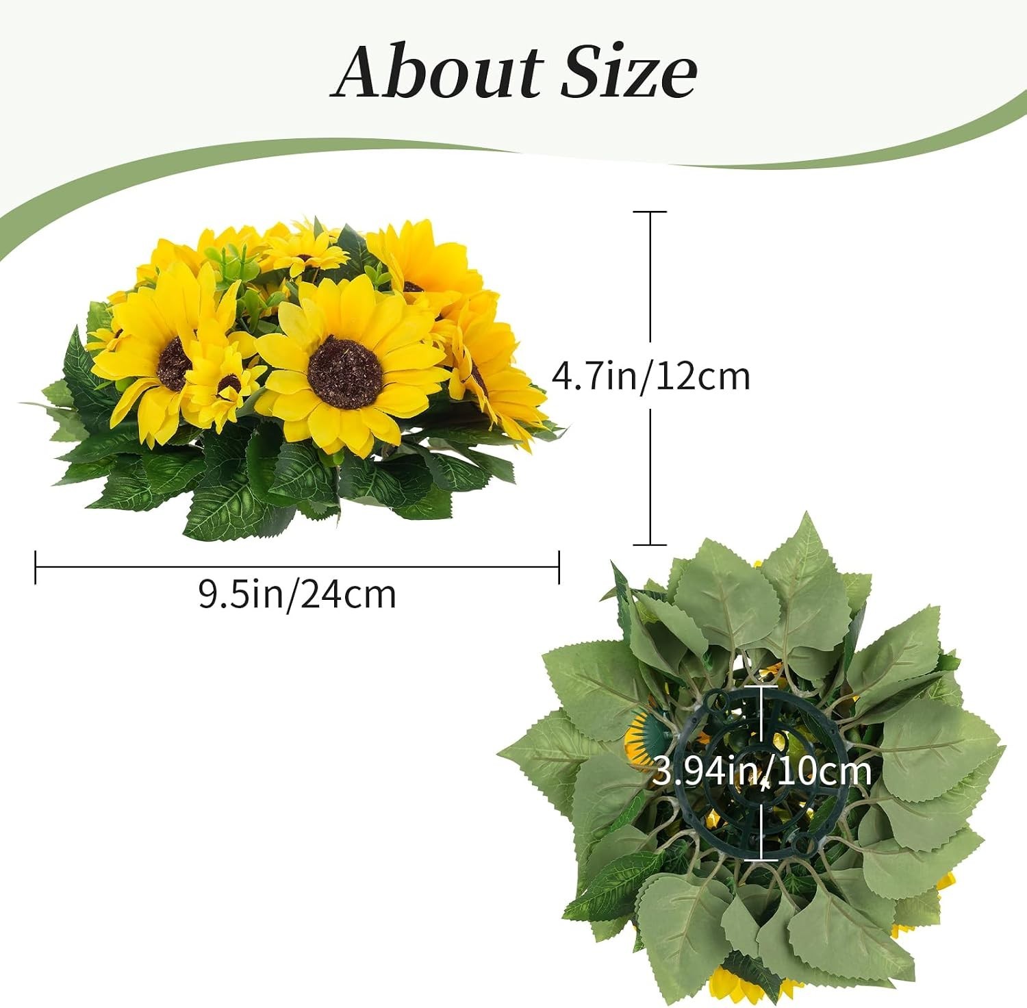 Sunflowers Artificial Flowers Ball – 10 Pcs Fake Yellow Sunflower Flowers Cen…