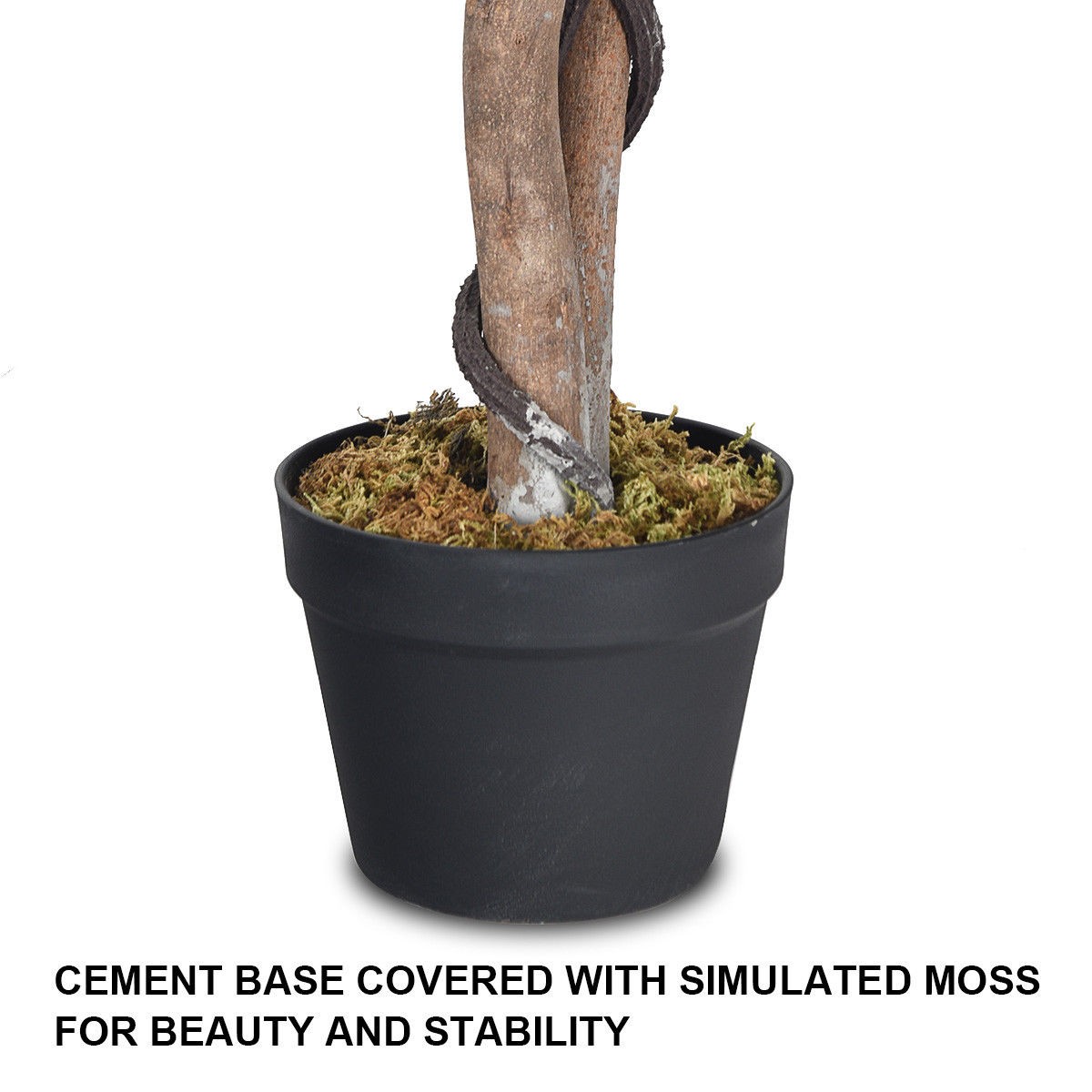 Artificial Ficus Silk Tree Wood Trunks Green 5.5 Feet Holiday Decor