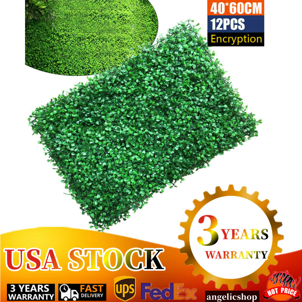12Pack Artificial Plant Wall Fence Greenery Panel Decor Foliage Hedge Backdrop