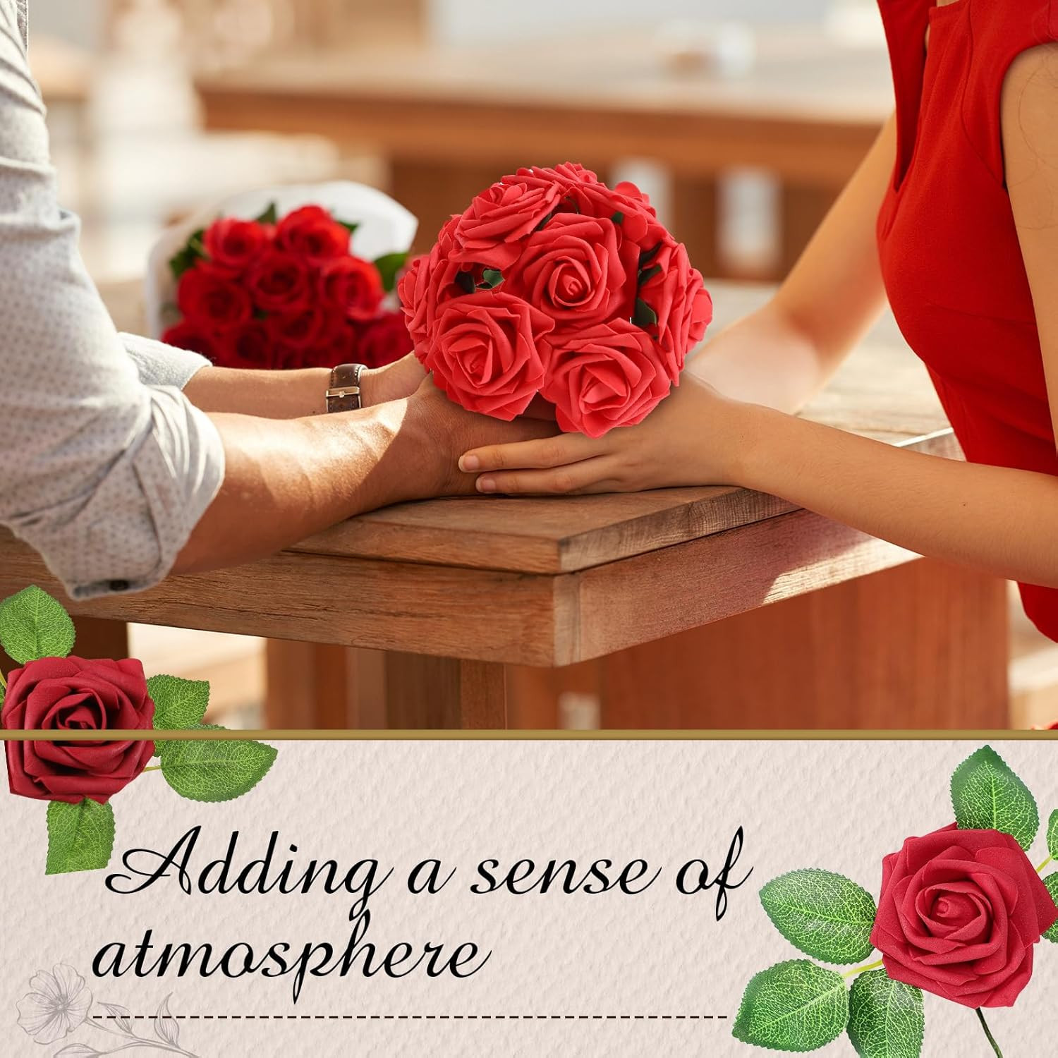 250 Pcs Burgundy Artificial Roses for Wedding, Party & Home Decor