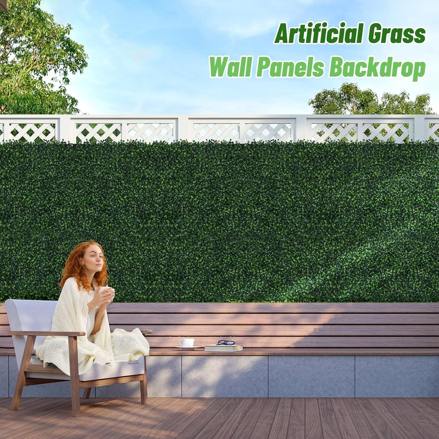 Lightweight Faux Grass Wall Panels – 12pcs Greenery Decor for Indoors & Outdoors