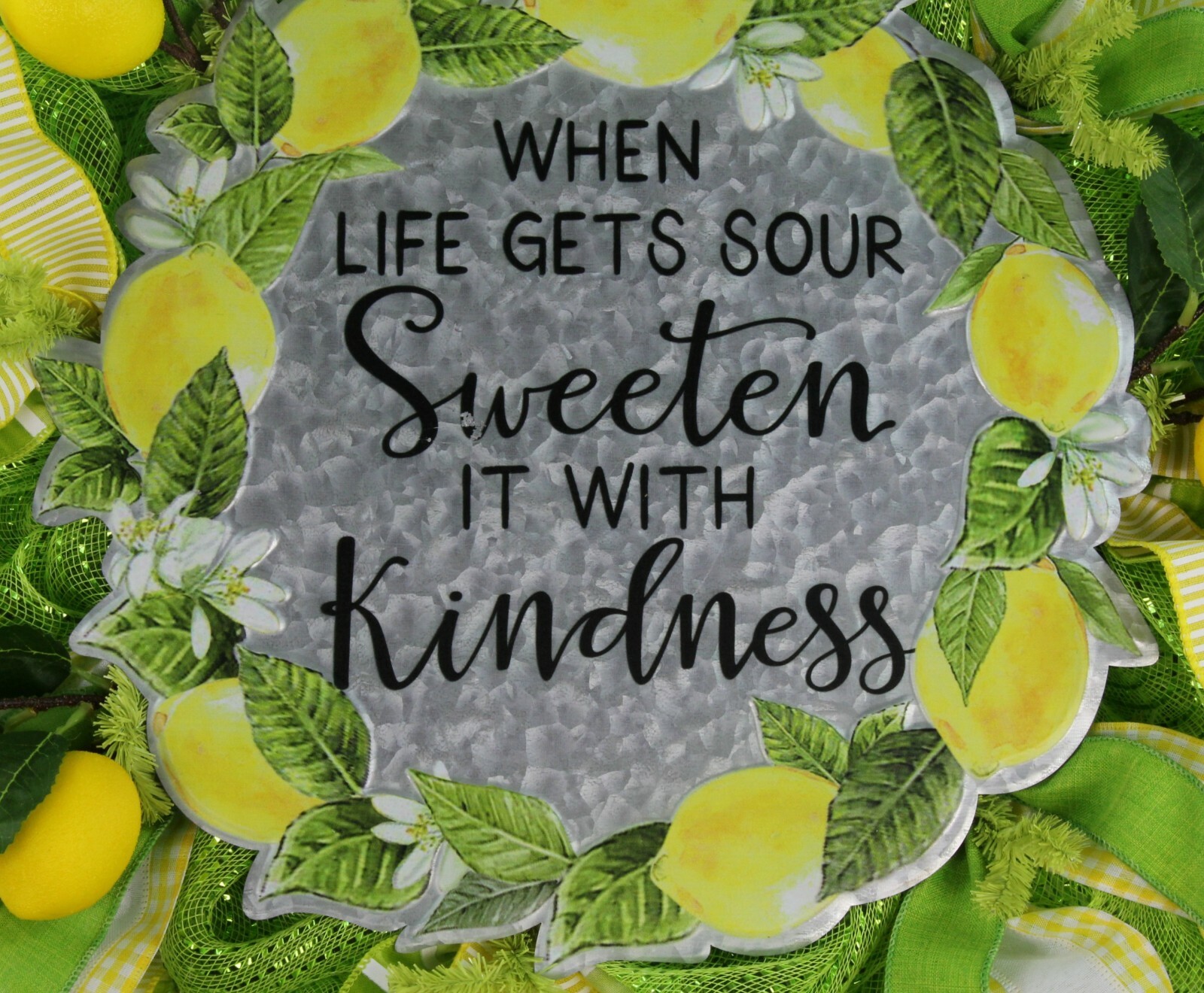 LEMON WREATH, SPRING WREATH, SUMMER WREATH, KITCHEN WREATH, FRONT DOOR WREATH, E