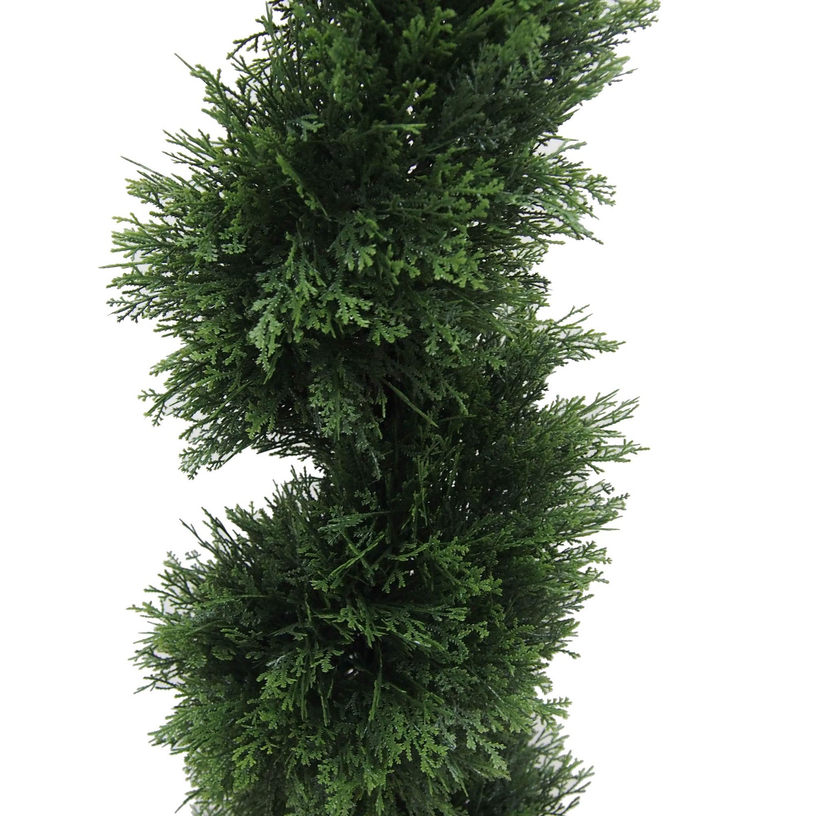 Pemberly Row 4′ Plastic Artificial Potted Cedar Spiral Tree in Green