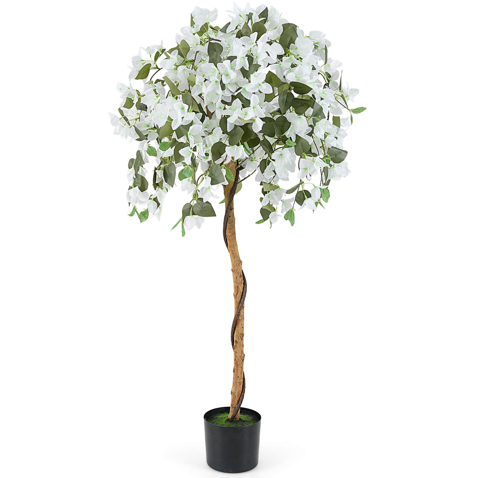 53″ Artificial Azalea Tree Faux Floral Plant with Red Azalea Flowers Nursery Pot