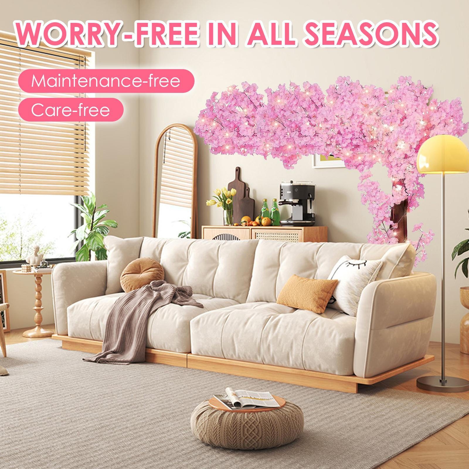 US STOCK Artificial Cherry Blossom Tree Sakura Tree Decor Cherry Blossom Vines