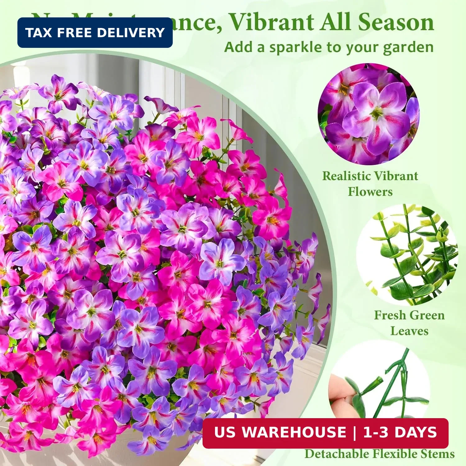 MARTINE MALL 12 Bundles Look Real Artificial Flowers for Outdoors, Realistic Fak