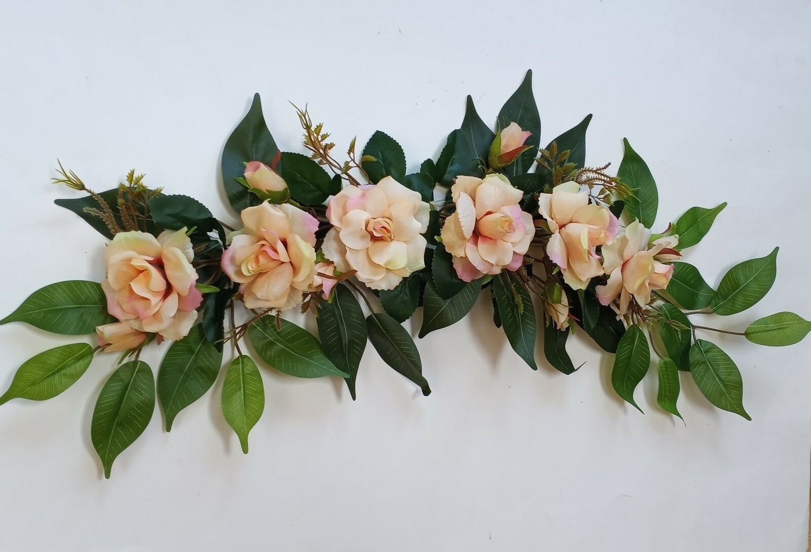 Yellow Rose 27″ Swag Silk Flower (Ready to Display) Wall Door Arch Decor BP2227