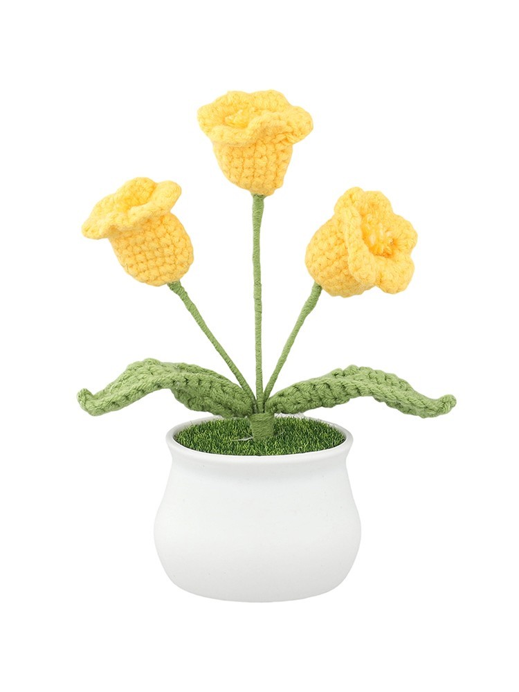 Handcrafted Wool Lily of the Valley Pot for Longlasting Home Decoration