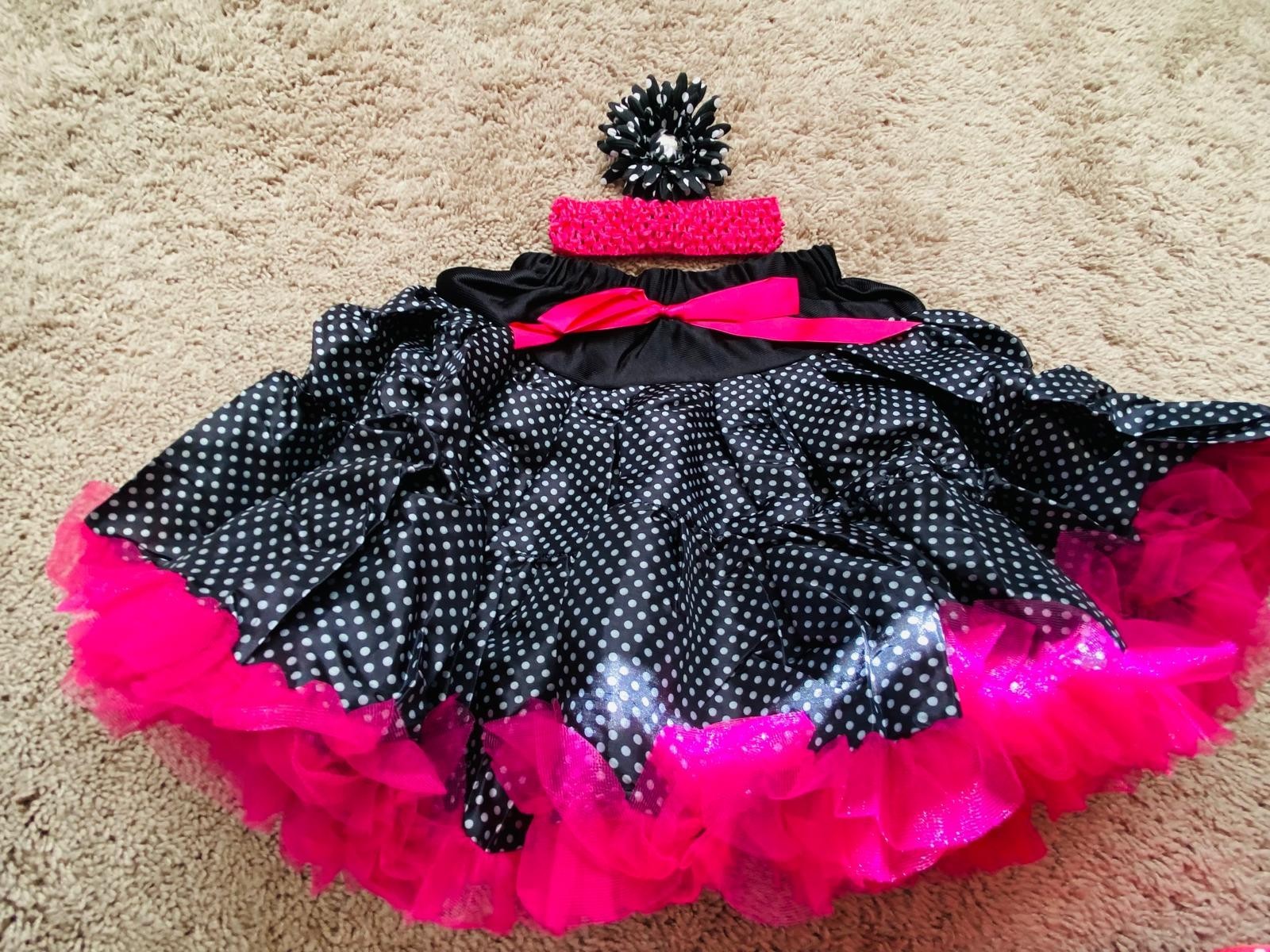 3 Pcs Set Pettiskirt + Clip + Headband Set Ruffled Dance Birthday