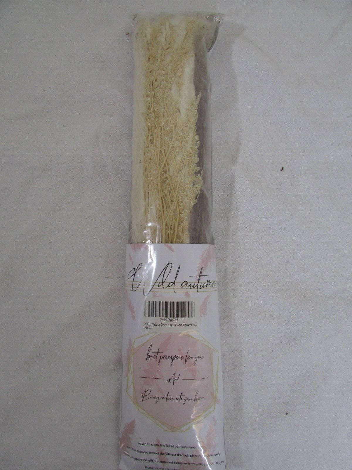 WILD AUTUMN 86PCS Natural Dried Pampas Grass Bouquet,Boho Home Decor
