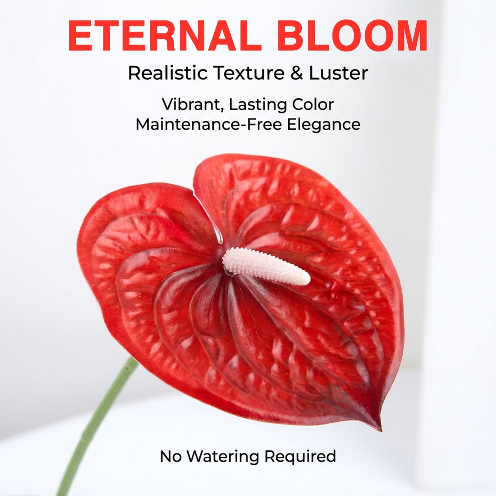 4PCS Anthurium Artificial Flowers Red Anthurium Single Stem – Tropical Flower…