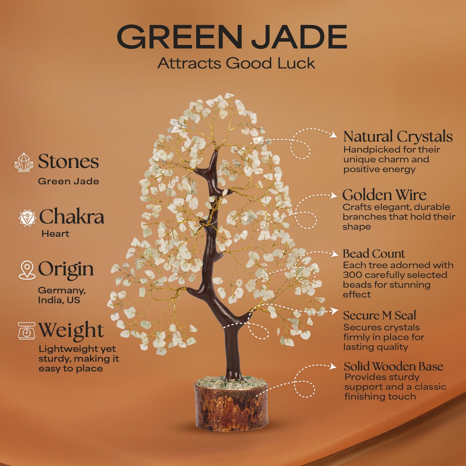Green Jade Stone Money Tree | Tree of Life | Energy Healing Stones | Feng Shu…