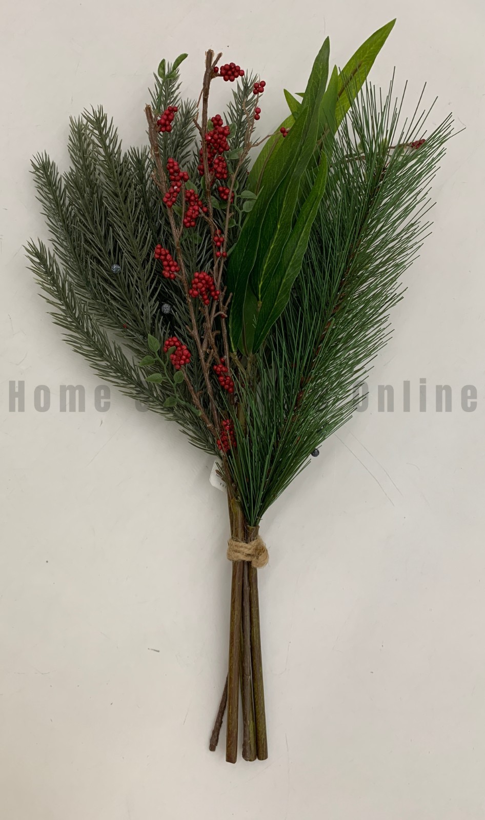 Pottery Barn Faux Juniper & Berry Bundle Red Green 20″ h #4845A
