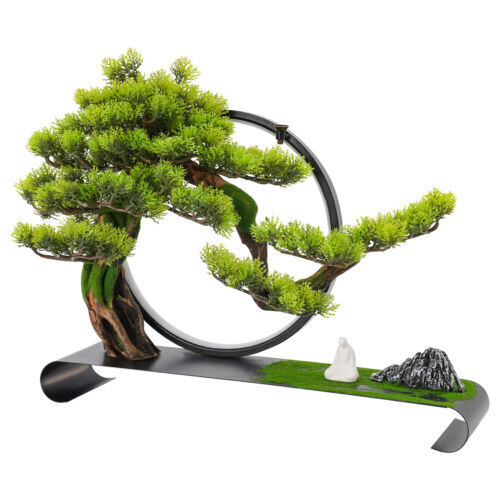 Zen Artificial Pine Tree with Lamp Rings Decoration for Backflow Incense 110V