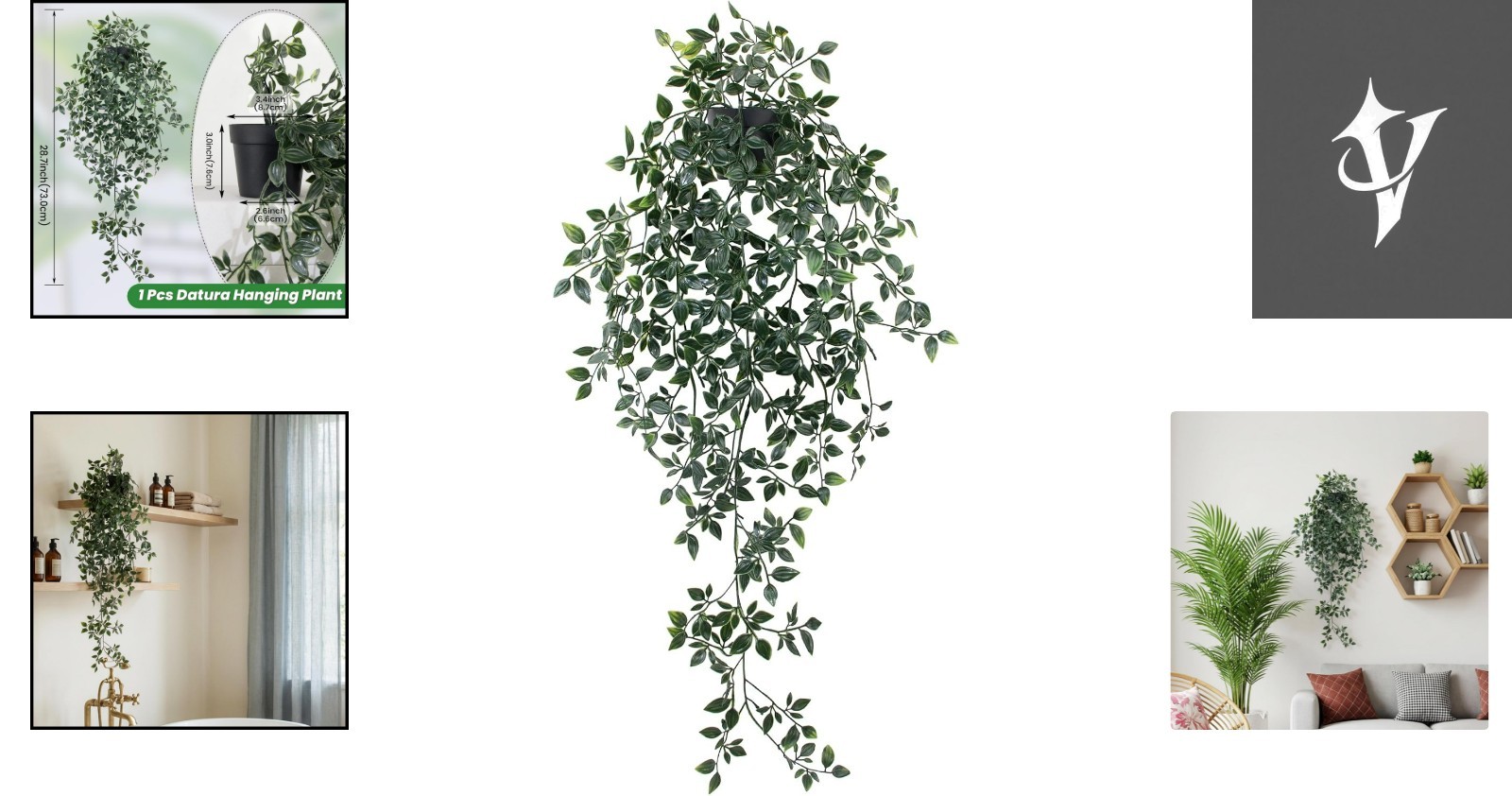 Space-Saving 28.7-in Artificial Hanging Plant – Perfect for Any Room Decor