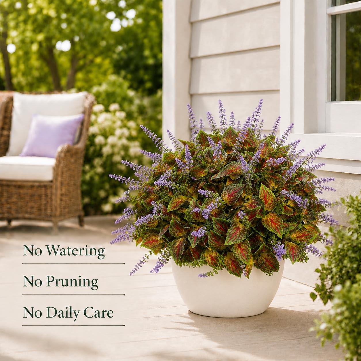 Artificial Coleus Flowers for Outdoor Planters, Realistic Faux Coleus Plant w…