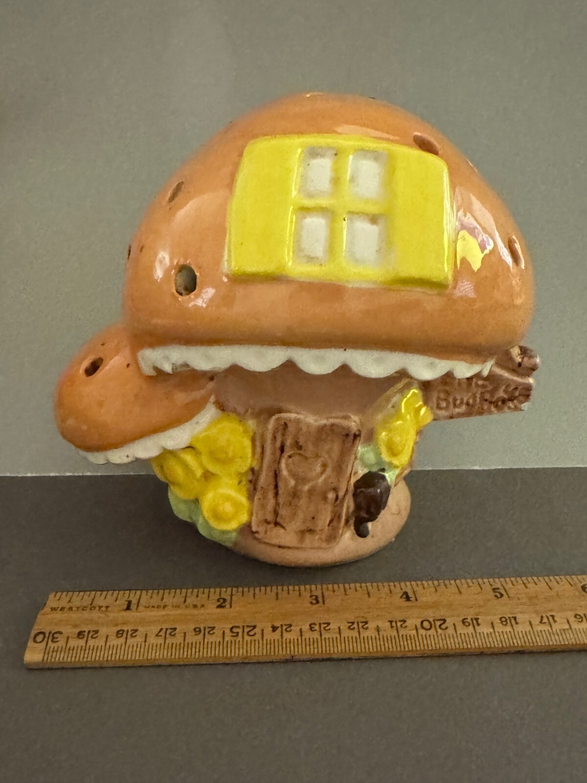THE BUG HOUSE CERAMIC MUSHROOM HOUSE FLOWER FROG COTTAGECORE POTTERY VINTAGE