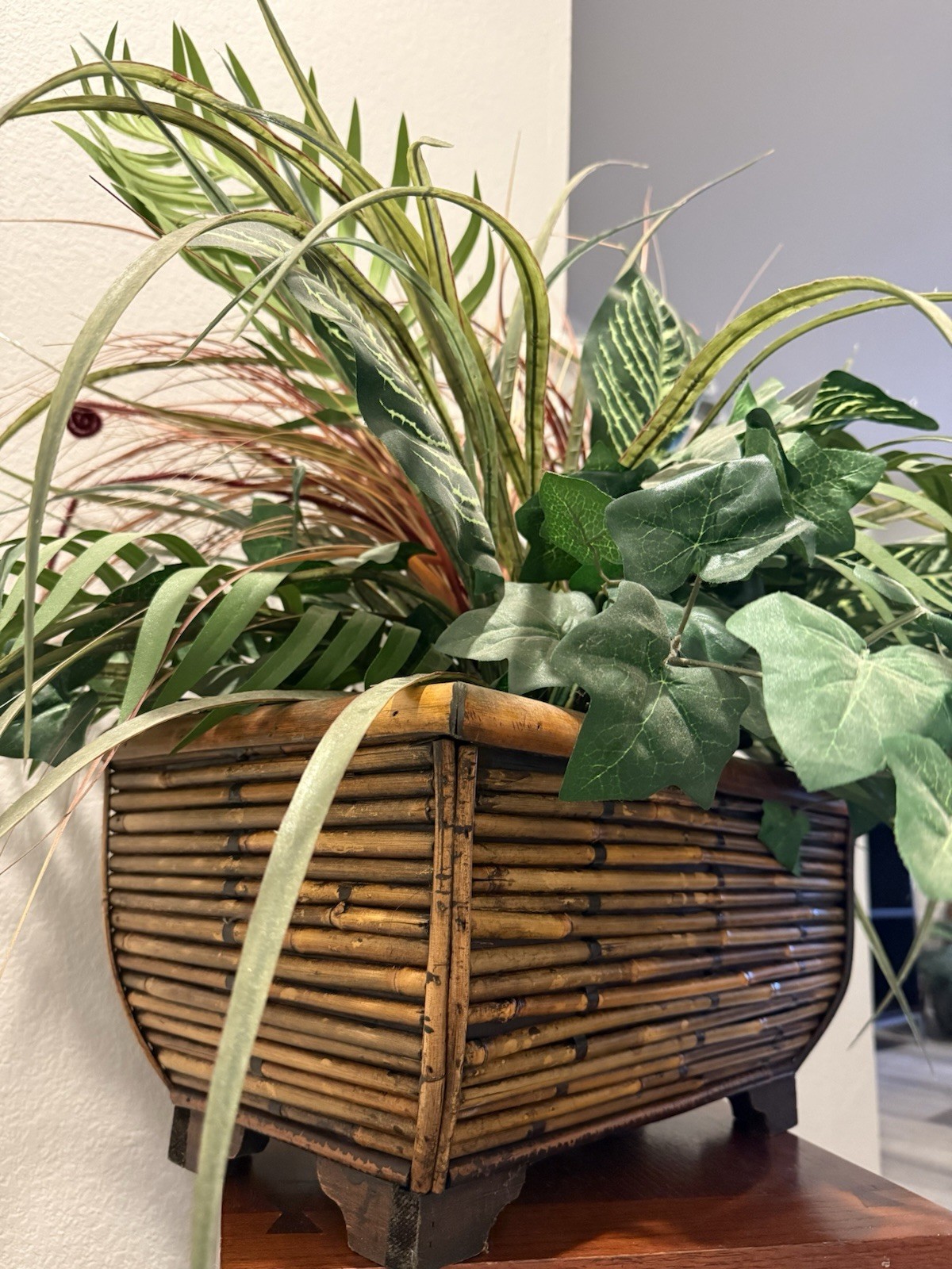 mixed foliage Collection Of Greenery plants & Cattails Zebra, Ferns,palms & Ivy