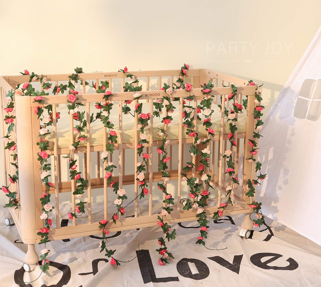 5pcs 41′ Garland Rose Vine Artificial Flowers Hanging Baskets Wedding Arch Decor