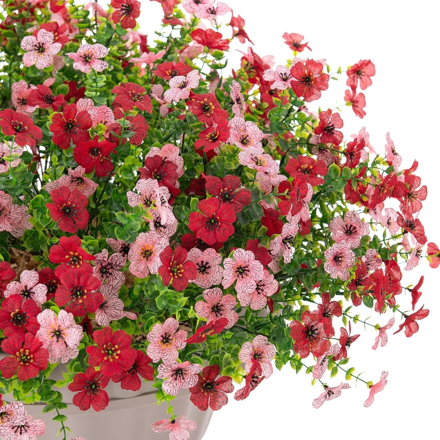 Artificial Fake Mums Flowers for Outdoor Spring Summer Decor, 12 Bundles Faux…