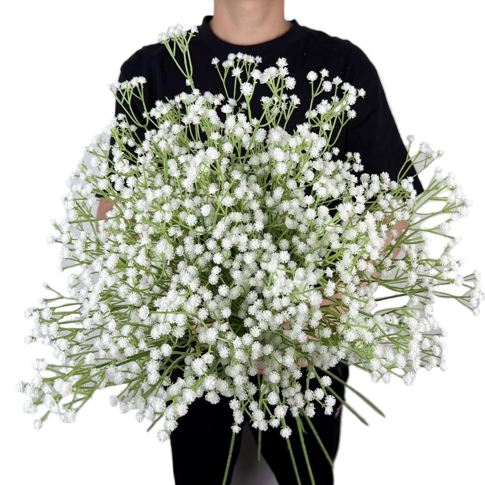 White Soft Plastic Artificial Baby Breath Flowers Gypsophila Decor 20 PCS