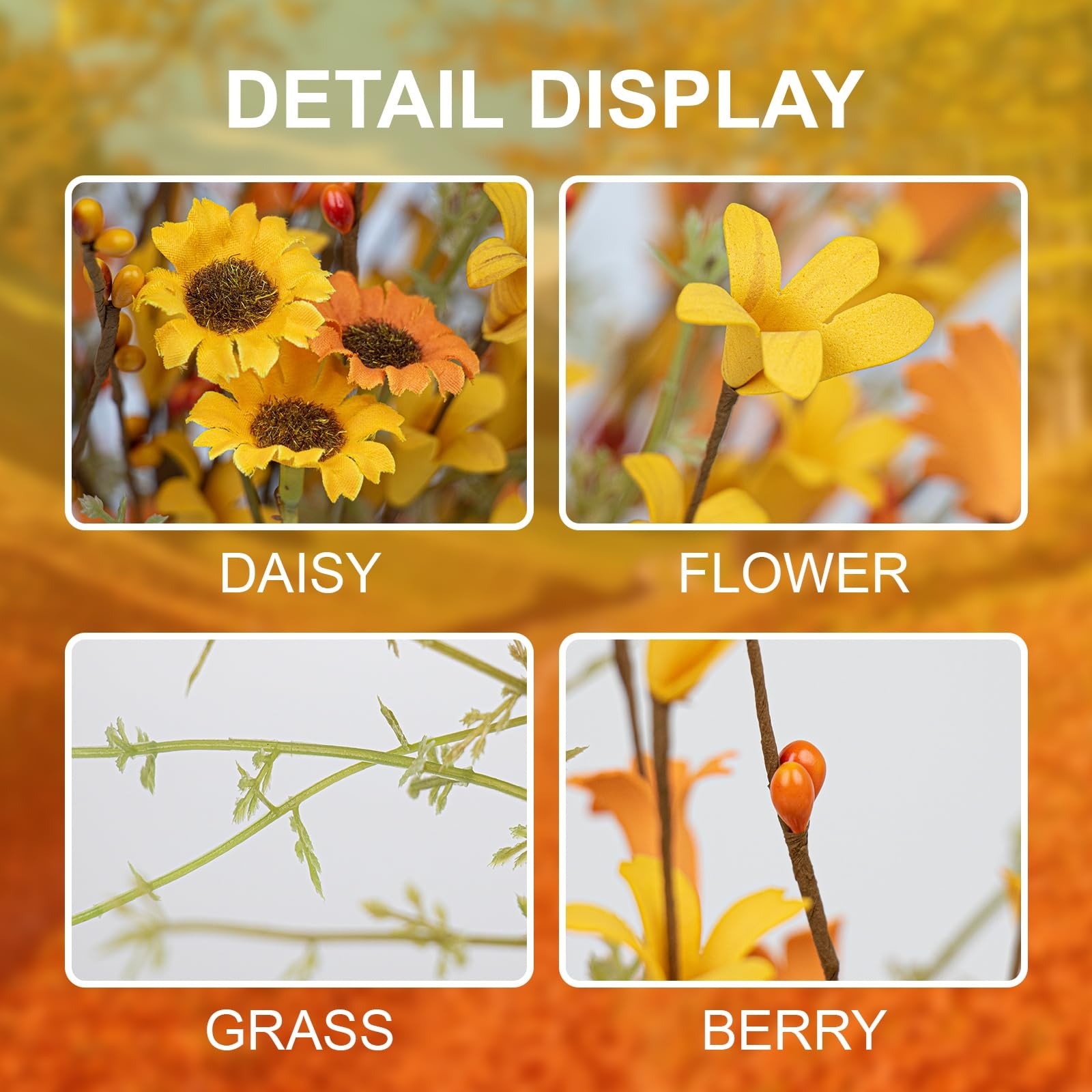 Fall Flower Decorations 12 Pack Autumn Floral Picks Artificial Forsythia Flow…