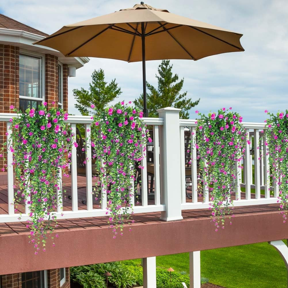 Artificial Hanging Flowers 3 Pack Fake Vine Plants Outdoor Indoor Porch Decor Se