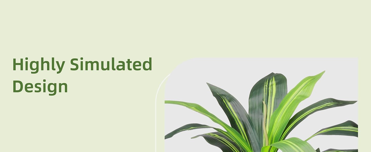 Artificial Dracaena Tree 5FT – Faux Plant with Black Diamond Planter – Tall Fake