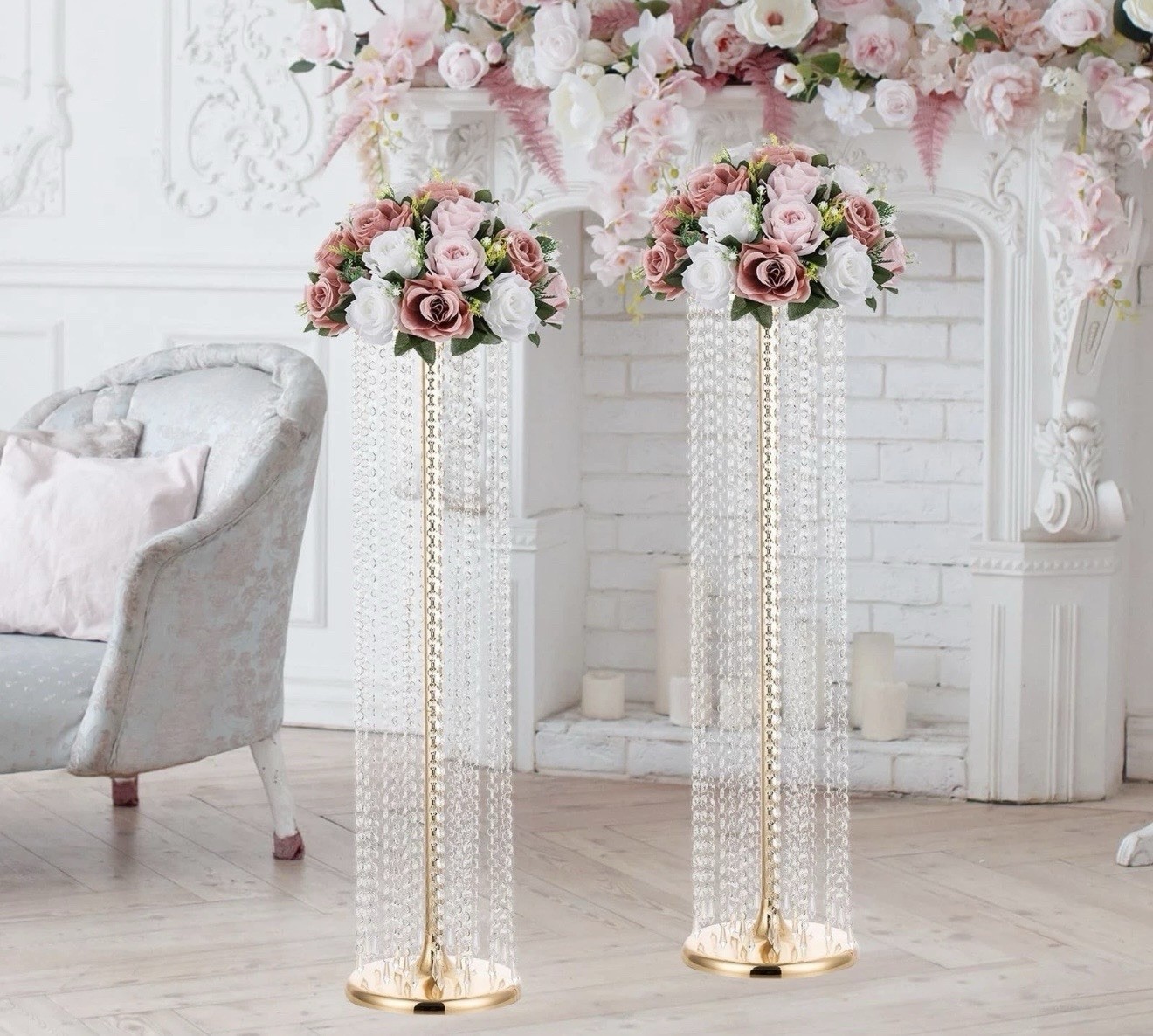 Large Silk Flower Balls for Centerpieces – 2 Pcs 13.8in Diameter Dusty Rose NEW