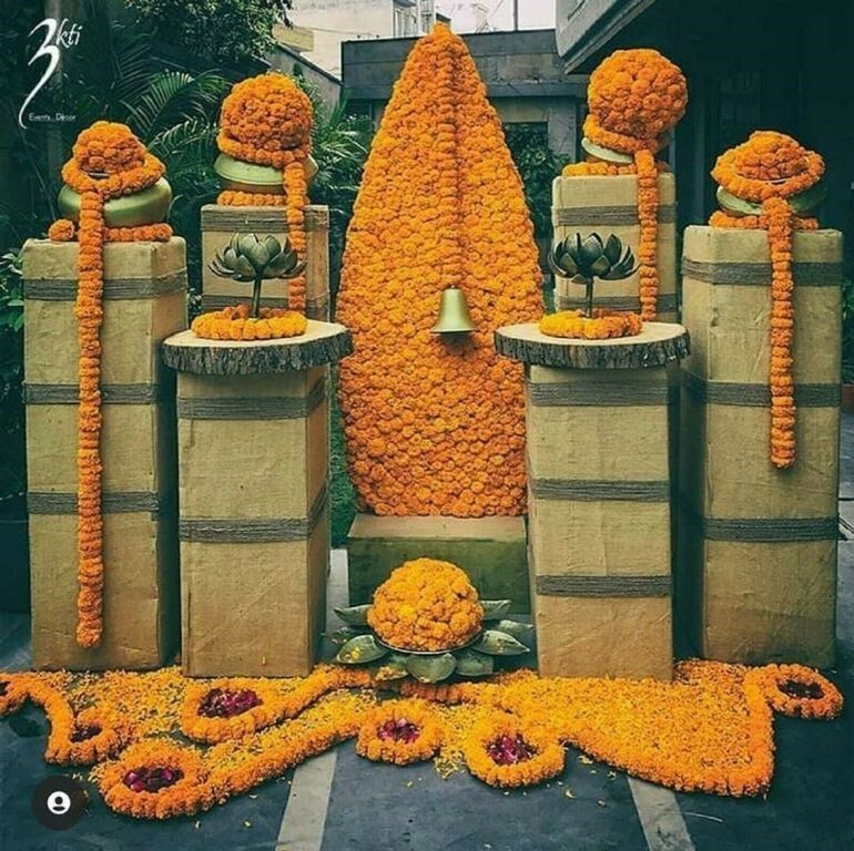 20 PC indian Decortive Articicial marigold 5 Feet Garlands home Wedding Vine