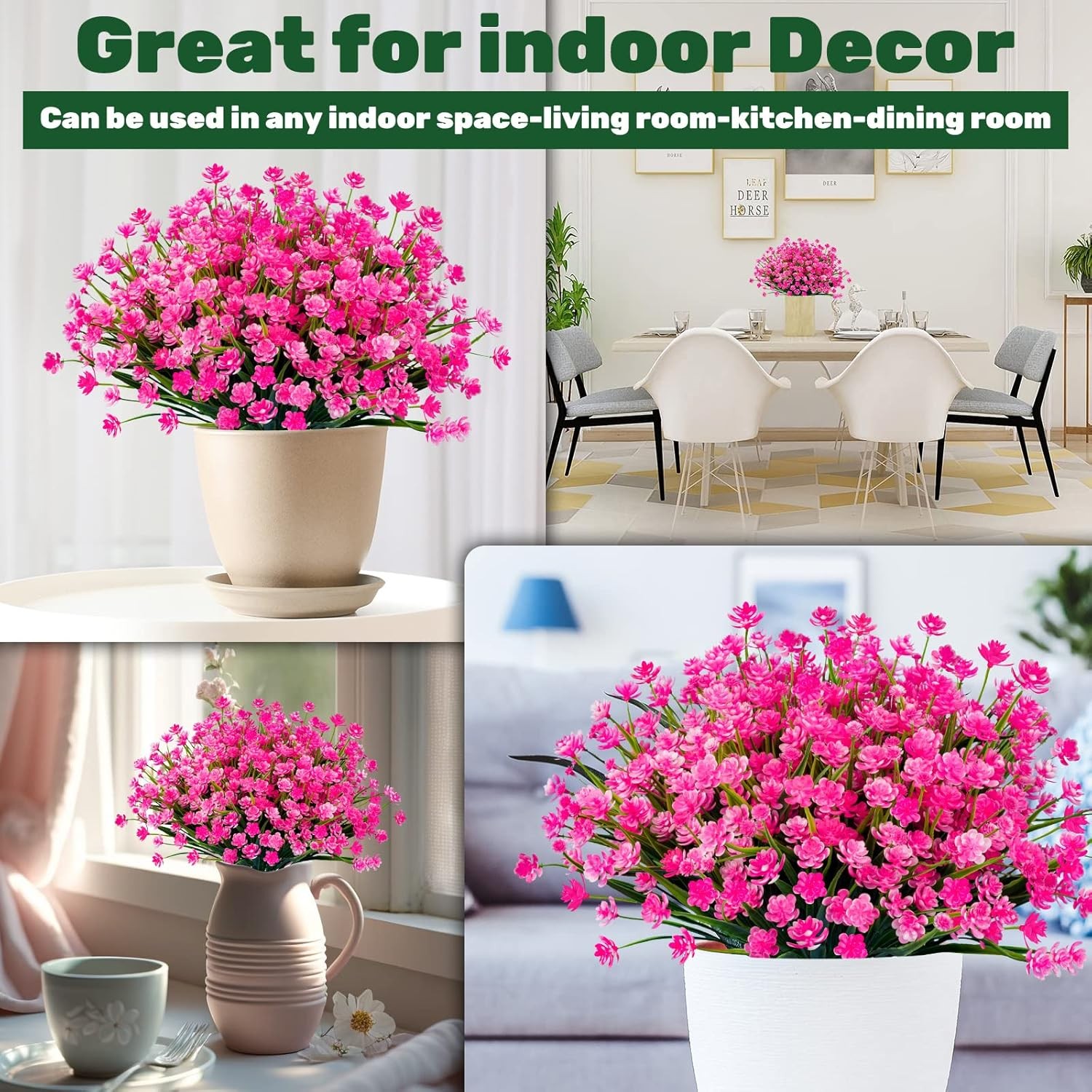 20pcs Artificial Flowers UV Resistant Plastic Outdoor Garden Decorations Set
