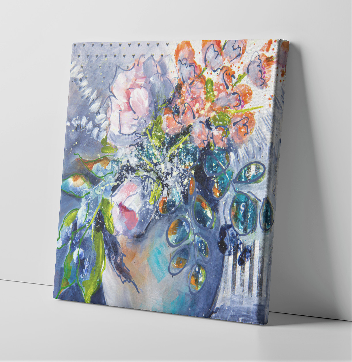 Contemporary Art Floral on canvas, original painting direct from artist