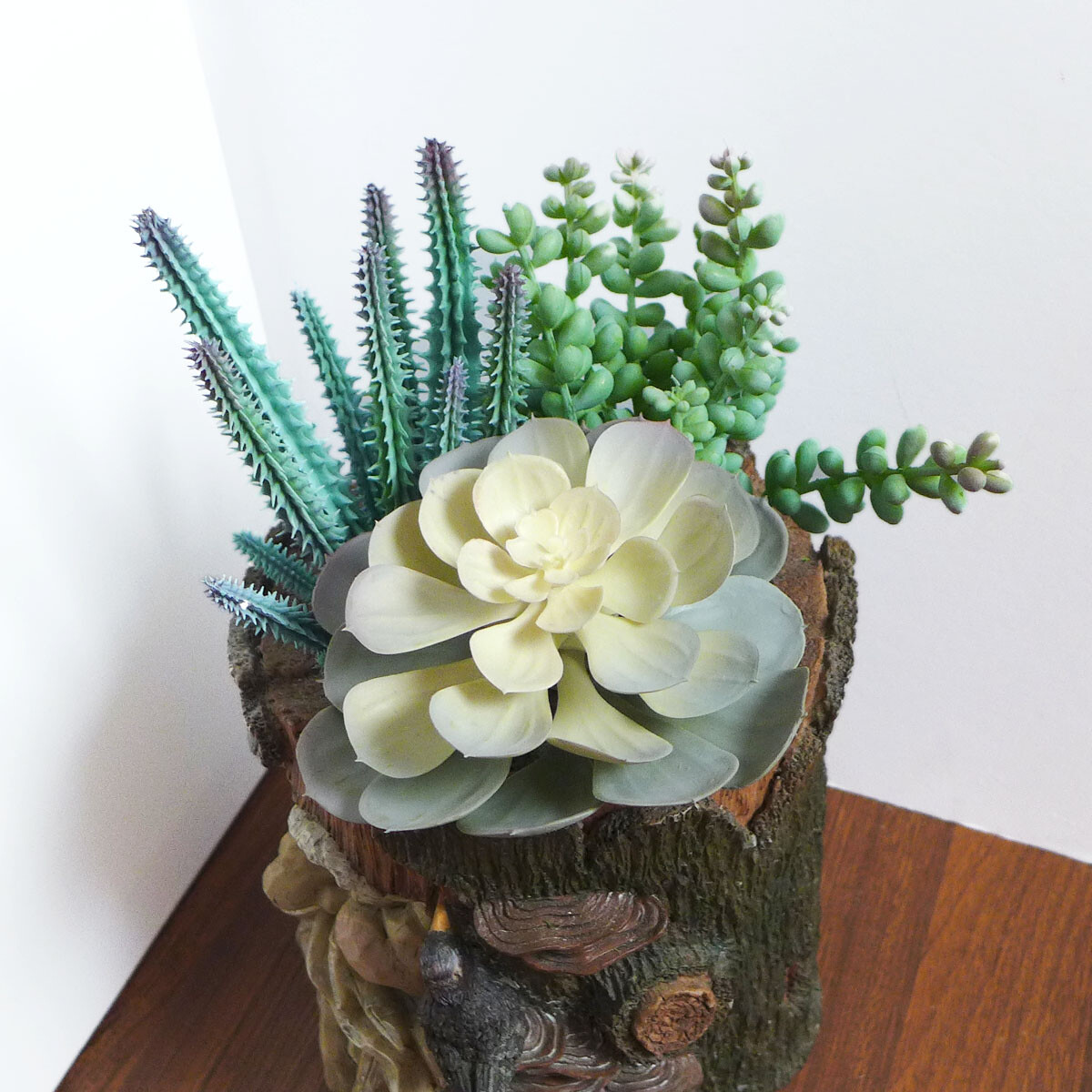 Artificial Plants Mix Gray Succulents Cactus Louts Bean Grass of 3 Pcs (#56)