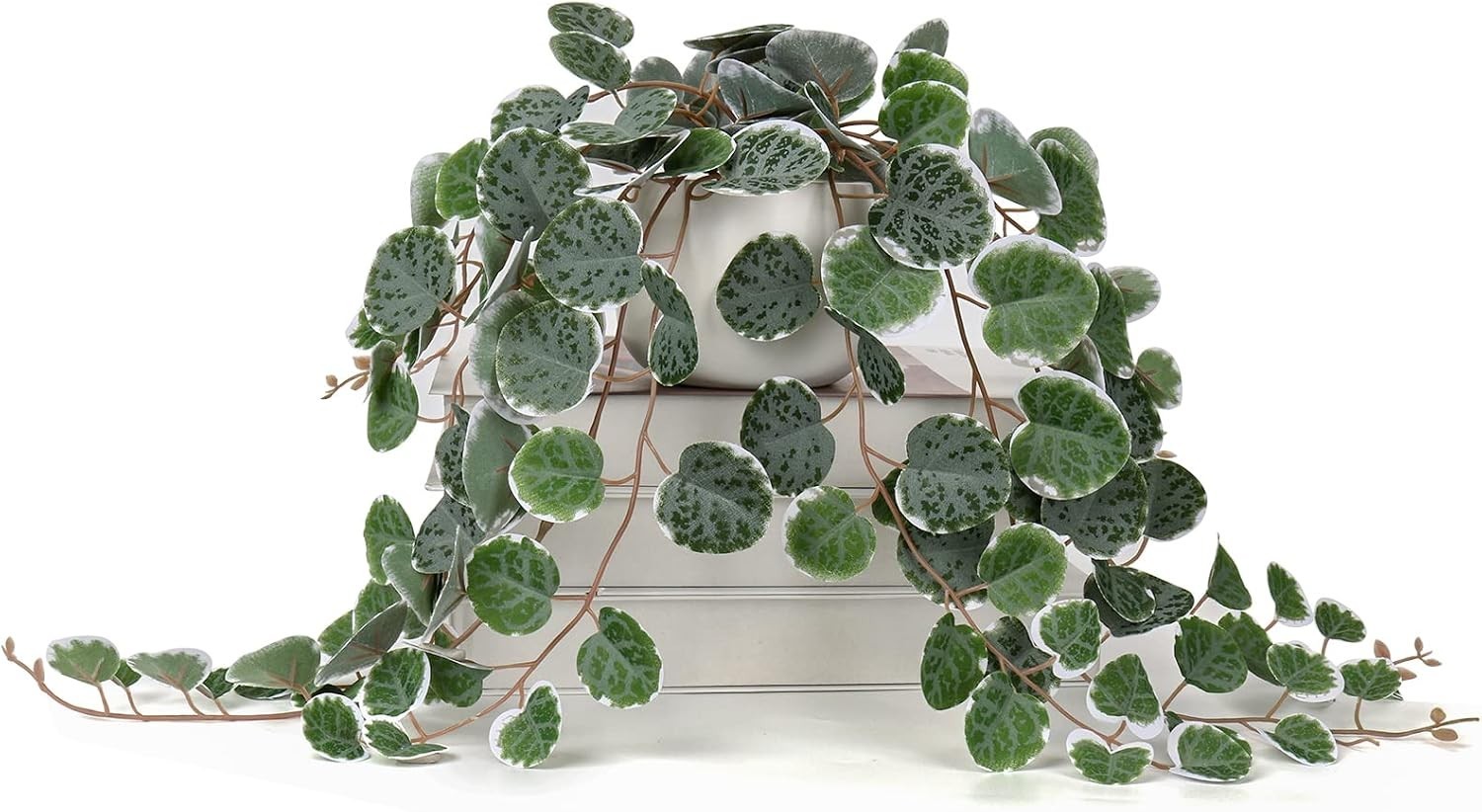 17″ Artificial String of Hearts Plant in White Ceramic Pot | faux trailing pl…